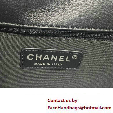 Chanel Velvet  &  Silver-Tone Metal Mini Flap Bag BLACK AS4051 2023